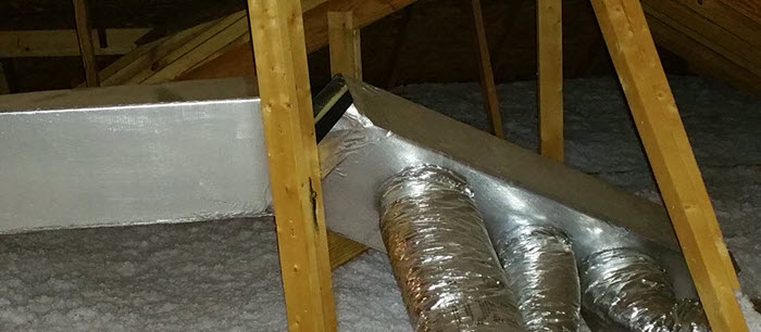 Broken air duct, no telling how much money has been wasted cooling the attic